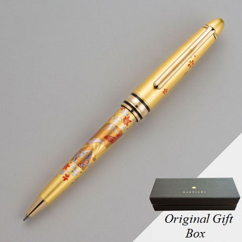 Japanese gold leaf Pen, Maki-e ballpoint pen, All sides of a fan  (gold)