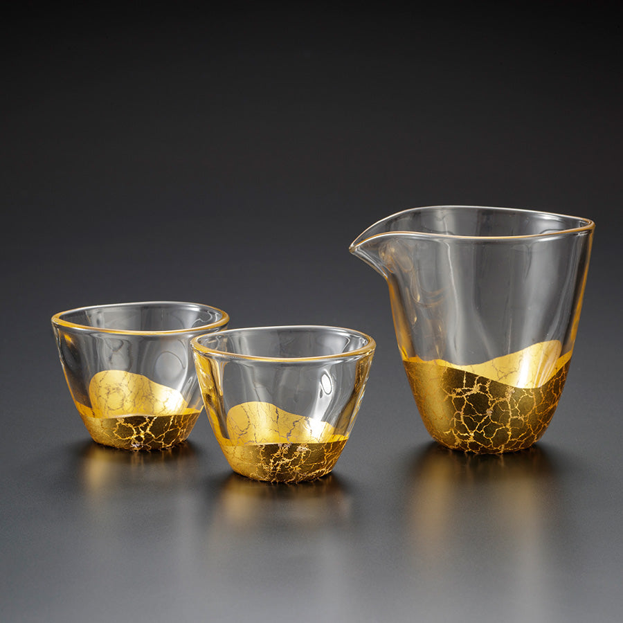 Kannyu, drinking vessel set, Kanazawa gold foil　