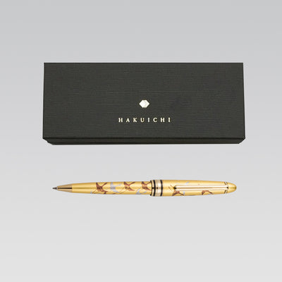 Japanese gold leaf Pen, Maki-e ballpoint pen,  many (traditionally 1000) paper cranes (gold)